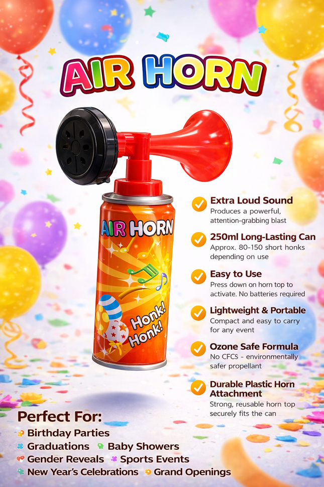 Party Air Horn 250ml - Detachable
