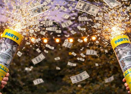 Money Confetti Party Popper Cannon - Twist-to-pop Design Lightweight Easy to Use Indoor & Outdoor Fun Money Shower Effect Perfect for Parties & Events