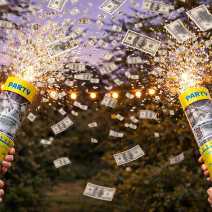 Money Confetti Party Popper Cannon - Twist-to-pop Design Lightweight Easy to Use Indoor & Outdoor Fun Money Shower Effect Perfect for Parties & Events