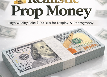 Realistic $100 Prop Money Stack – Full Size Fake Bills