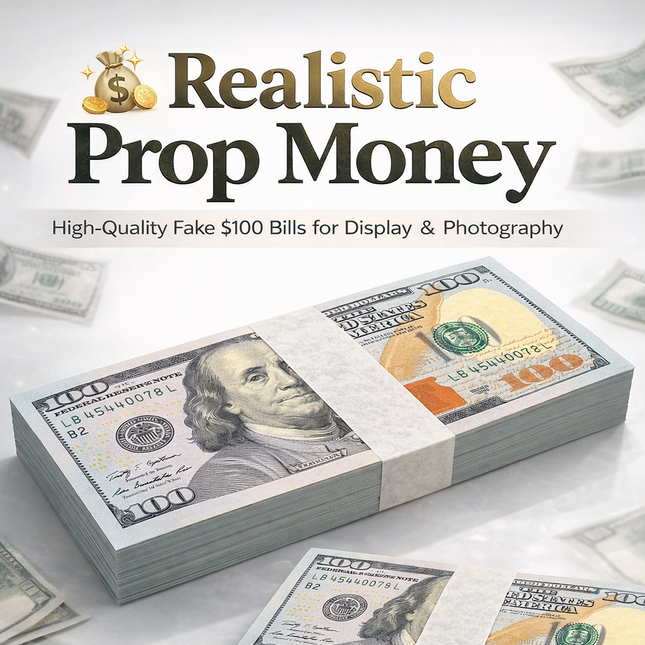 Realistic $100 Prop Money Stack – Full Size Fake Bills