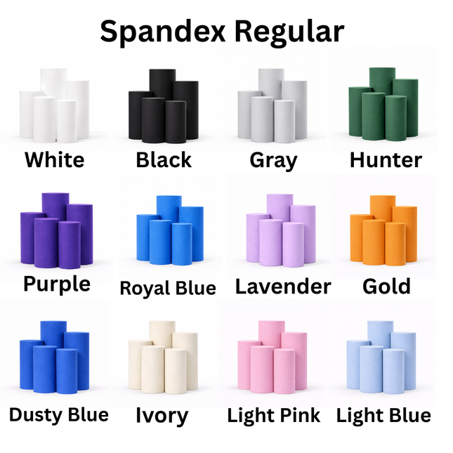 5-Piece Cylinder Spandex Covers – Stretch Fit Round Pedestal Covers – Event Decor