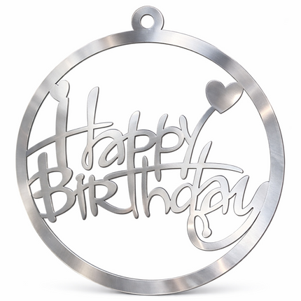 Acrylic Happy Birthday Hanging Sign – Gold or Silver Party Decor (12” or 17”)