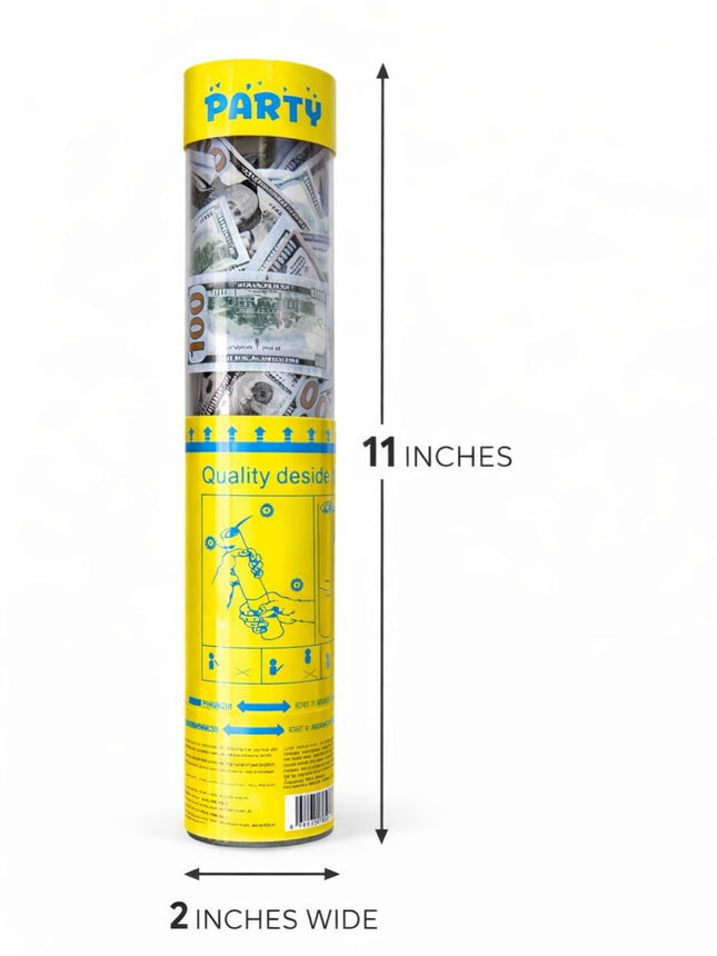 Money Confetti Party Popper Cannon - Twist-to-pop Design Lightweight Easy to Use Indoor & Outdoor Fun Money Shower Effect Perfect for Parties & Events