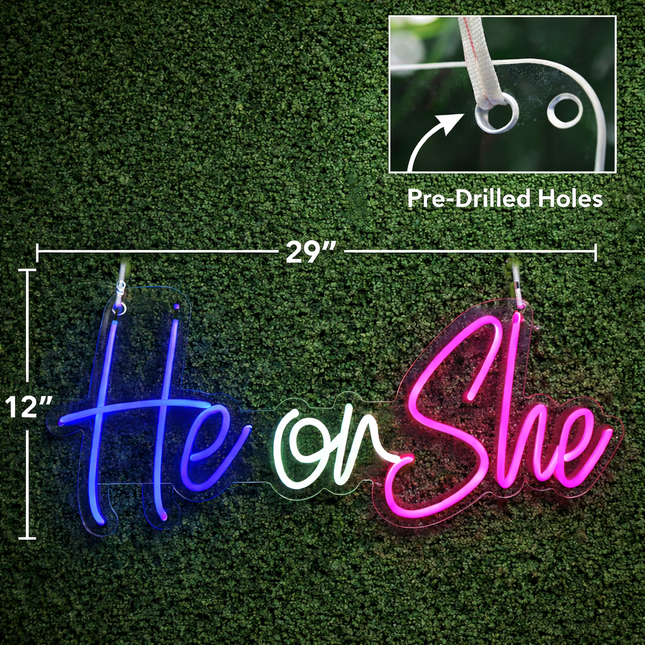 Gender Reveal LED Neon Sign Collection – He or She | Boy or Girl | Oh Baby