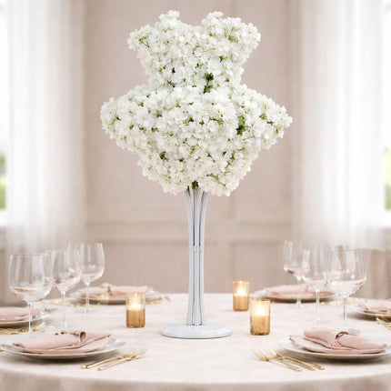 Artificial Cherry Blossom Tree Stand 52 Inches Tall 10 or 20 Stems Realistic Flowers Flexible Stems Sturdy Metal Stand Round Base Easy Assembly