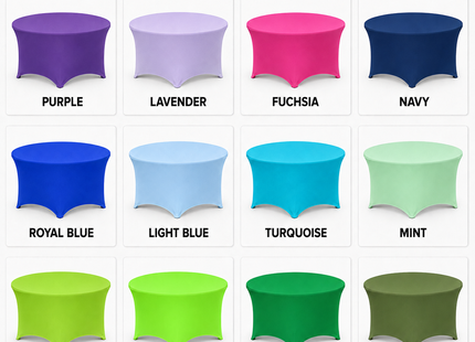 Round Spandex Table Cover – Fitted Stretch Tablecloth, 60-Inch & 72-Inch Sizes