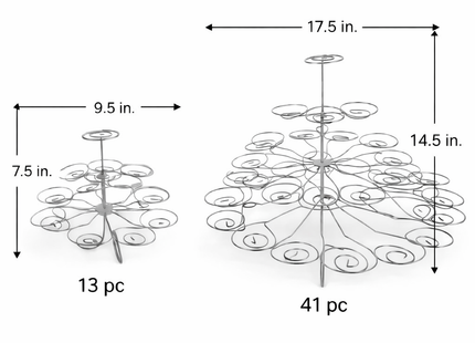 Swirl Silver Metal Cupcake Stand – 13 or 41 Cup Capacity