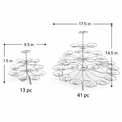 Swirl Silver Metal Cupcake Stand – 13 or 41 Cup Capacity