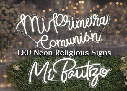 LED Neon Religious Sign Collection – Mi Primera Comunión & Mi Bautizo