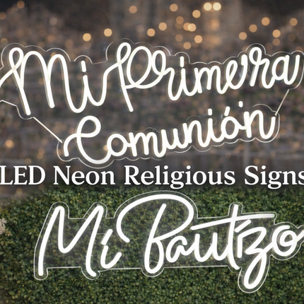 LED Neon Religious Sign Collection – Mi Primera Comunión & Mi Bautizo