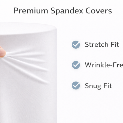 5-Piece Cylinder Spandex Covers – Stretch Fit Round Pedestal Covers – Event Decor