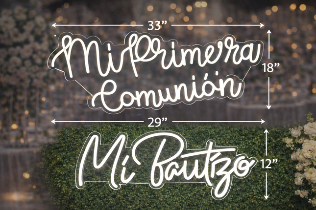 LED Neon Religious Sign Collection – Mi Primera Comunión & Mi Bautizo