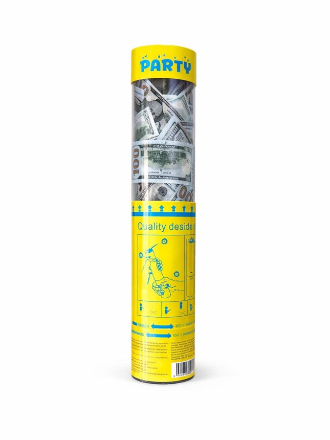 Money Confetti Party Popper Cannon - Twist-to-pop Design Lightweight Easy to Use Indoor & Outdoor Fun Money Shower Effect Perfect for Parties & Events