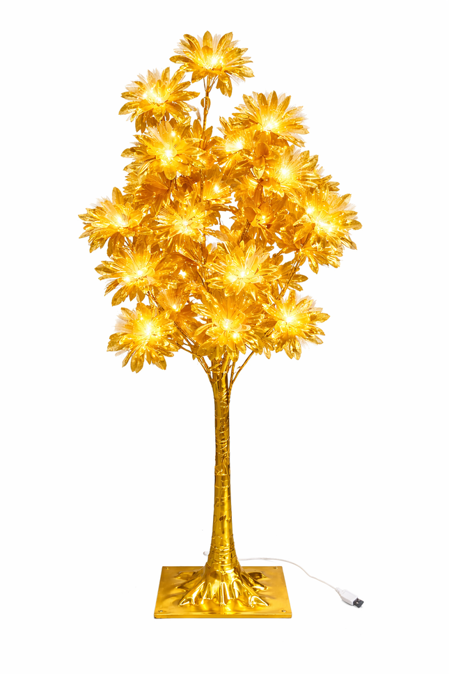 Gold LED Flower Tree Centerpiece