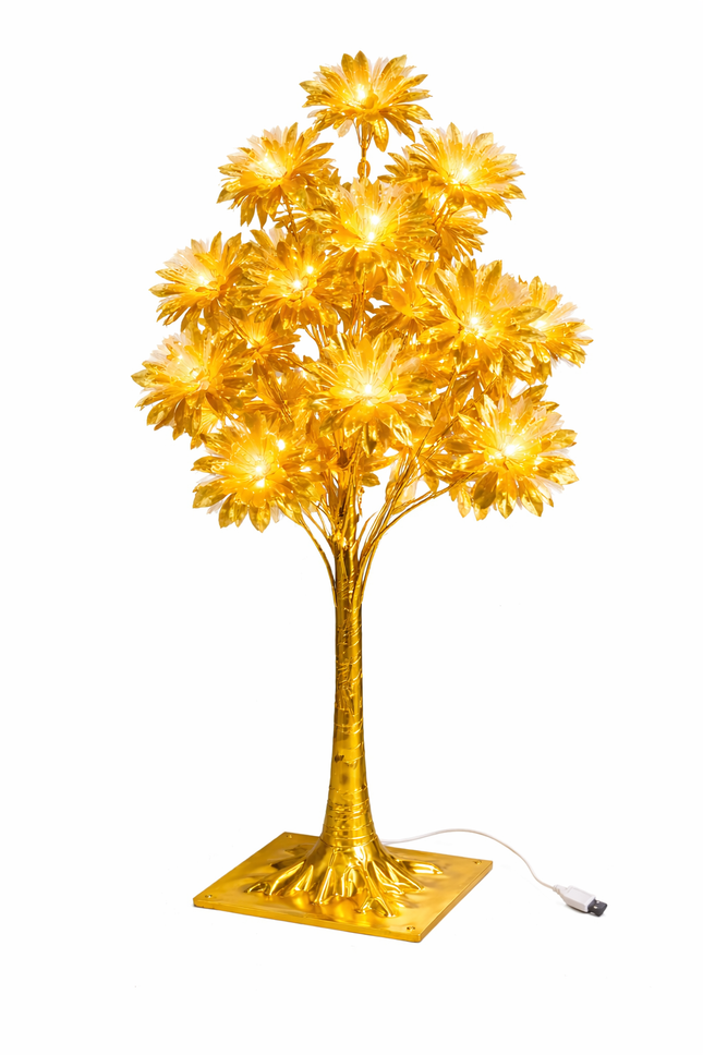 Gold LED Flower Tree Centerpiece