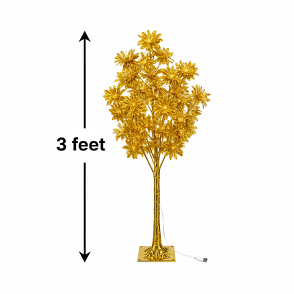 Gold LED Flower Tree Centerpiece
