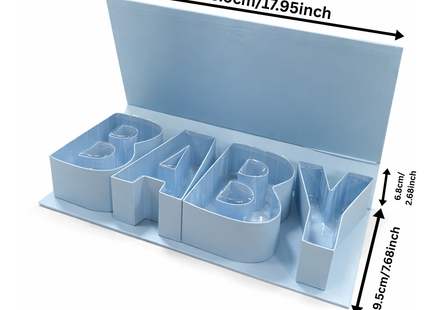 BABY Letter Gift Box – Premium Cardboard with Satin Ribbon