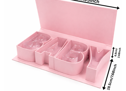 BABY Letter Gift Box – Premium Cardboard with Satin Ribbon