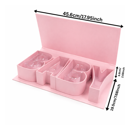 BABY Letter Gift Box – Premium Cardboard with Satin Ribbon