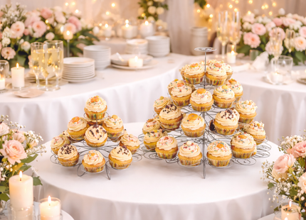 Swirl Silver Metal Cupcake Stand – 13 or 41 Cup Capacity