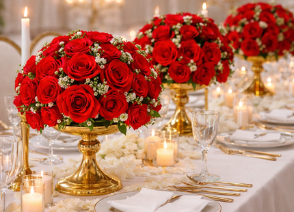 Artificial Flower Bouquet – Silk Floral Arrangement for Weddings & Events 18pc or 36pc