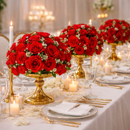 Artificial Flower Bouquet – Silk Floral Arrangement for Weddings & Events 18pc or 36pc