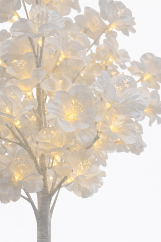 4FT LED White Blossom Light Tree White Floral Event Decor LED Lights Warm Glow Adjustable Branches Indoor Outdoor Use