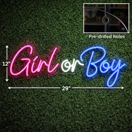 Gender Reveal LED Neon Sign Collection – He or She | Boy or Girl | Oh Baby