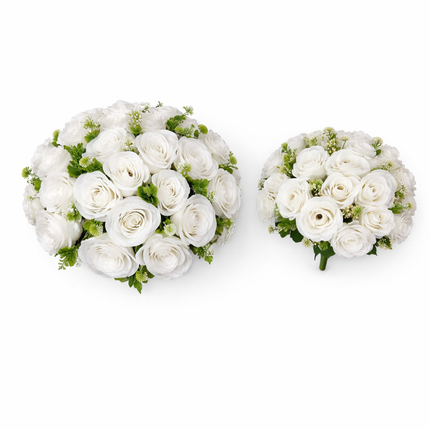 Artificial Flower Bouquet – Silk Floral Arrangement for Weddings & Events 18pc or 36pc