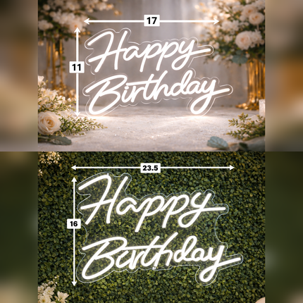 LED Neon Party Signs – Happy Birthday, Let’s Party & More