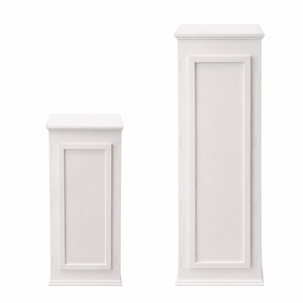 White Event Display Pedestal Stand – 40” & 32” Sizes, 12” Wide