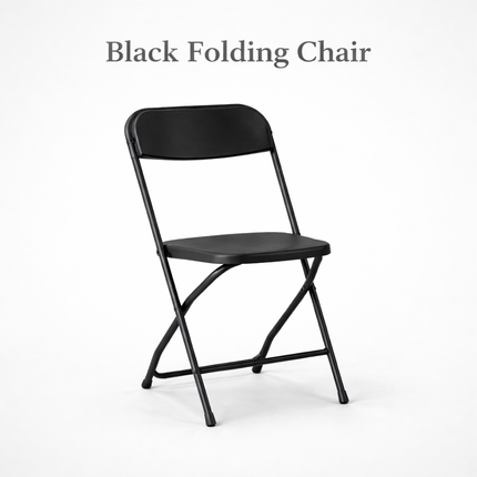 Heavy Duty Folding Chairs – Black or White Event Seating – 350 lb Capacity Portable Metal Frame Chairs for Parties, Weddings & Gatherings