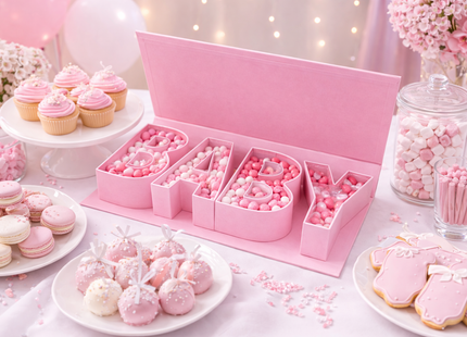 BABY Letter Gift Box – Premium Cardboard with Satin Ribbon