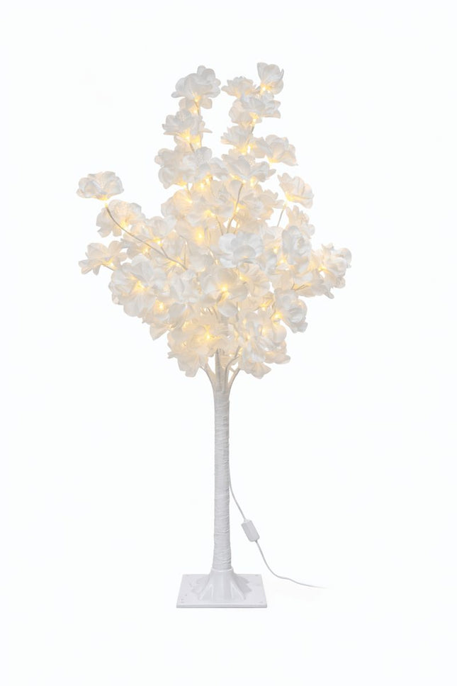 4FT LED White Blossom Light Tree White Floral Event Decor LED Lights Warm Glow Adjustable Branches Indoor Outdoor Use