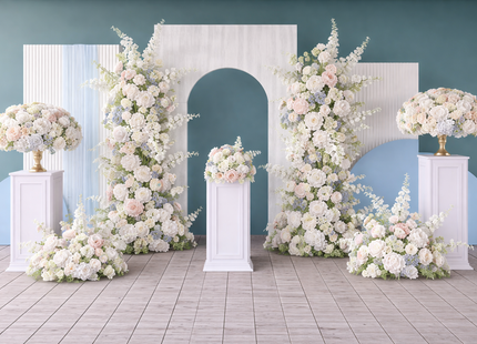 White Event Display Pedestal Stand – 40” & 32” Sizes, 12” Wide