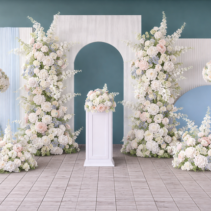 White Event Display Pedestal Stand – 40” & 32” Sizes, 12” Wide