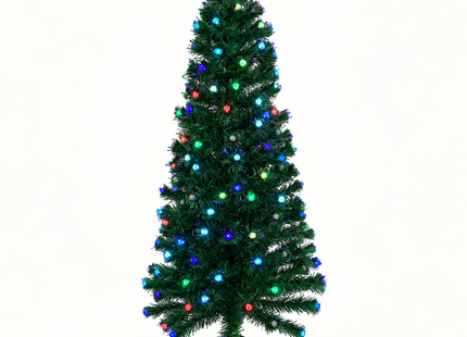 Green multicolor fiber optic Christmas tree with illuminated star